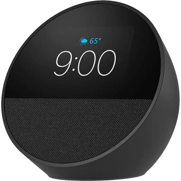 Amazon Echo Spot Smart Alarm Clock Speaker with Vibrant Sound – Black