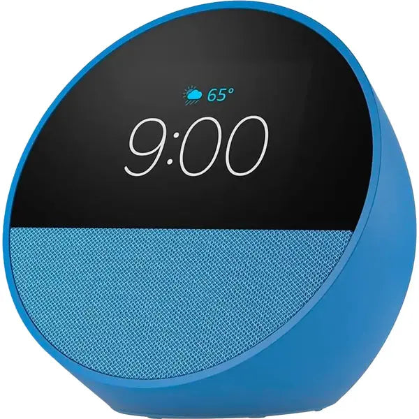 Amazon Echo_Spot Smart Alarm Clock Speaker with Vibrant Sound - Ocean Blue