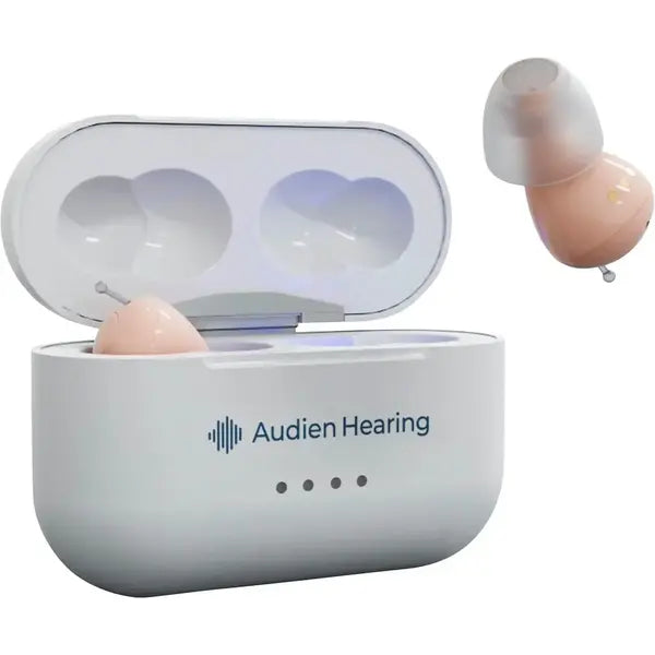 Audien Atom Pro 2 OTC Wireless Rechargeable Hearing Aids – Beige