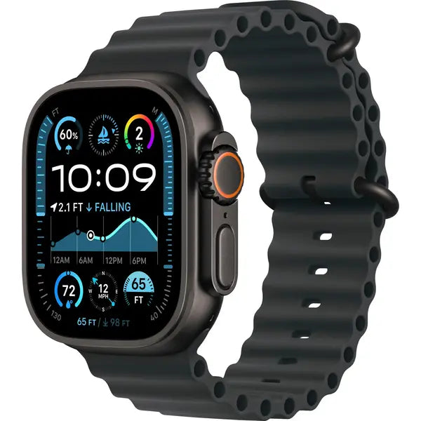 Apple Ultra 2 49MM (GPS) Smart Watch Titanium Case with Ocean Band – Black Ocean