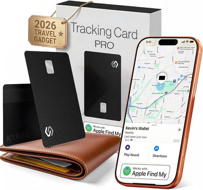 SPOTMINDERS Tracking Card Pro – Smart GPS Tracker Card, Ultra-Slim Bluetooth Locator for Wallet, Luggage & Personal Items