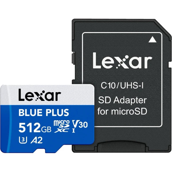 Lexar PLAY Blue MicroSDXC UHS-I Memory Card 512GB with Adapter 160MB/s
