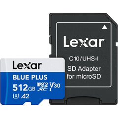 Lexar PLAY Blue MicroSDXC UHS-I Memory Card 512GB with Adapter 160MB/s