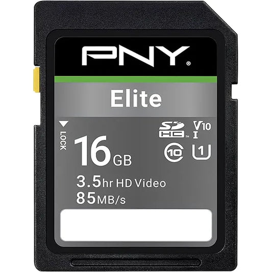 PNY Elite SDHC UHS-I Class 10 85mb/s Memory Card 16GB