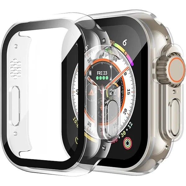 Misxi 2 Pack Hard PC Case Built in Tempered Glass Compatible with Apple Watch Ultra 49mm