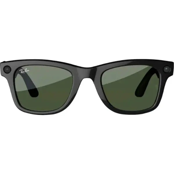 Ray-Ban Meta - Wayfarer Smart Glasses (Size 50) with Meta AI, Audio, Photo, Video Compatibility - Green Lenses - Shiny Black