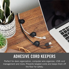 VELCRO Brand Cord Keepers for Electronics Removable Adhesive Backing Soft Nylon Cable Clips (pack of 5) - Black