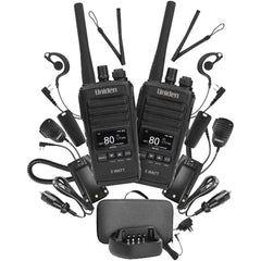 Uniden UH755-2DLX 5W UHF CB Two-Way Handheld Radio Deluxe Pack - Black