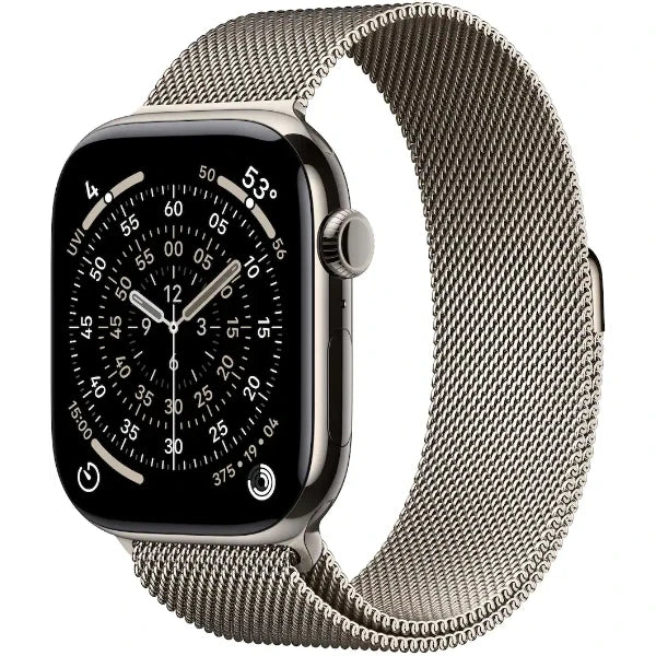 Apple Watch Series 11 (46mm) Cellular Smart Watch – Natural Titanium Case/Natural Milanese Loop