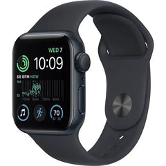 Apple SE 2nd Gen (GPS) 40MM Smart Watch Aluminum Case with Sport Band – Midnight