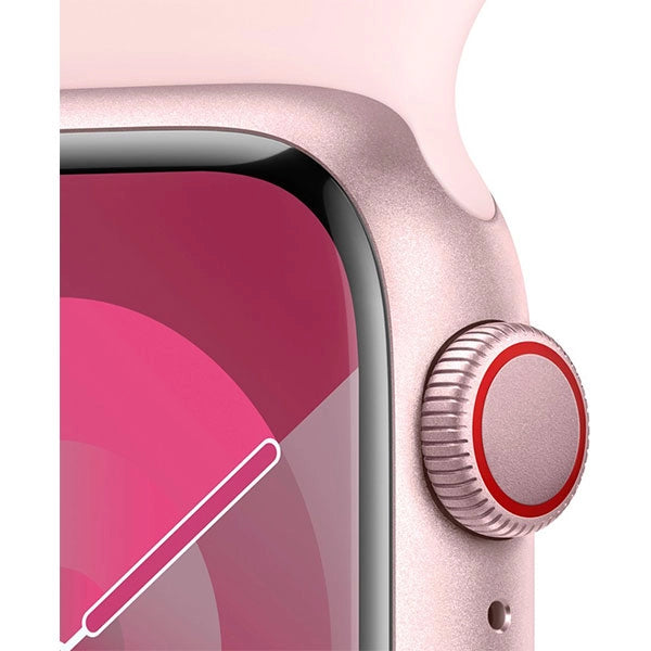 Apple Series 9 41MM (GPS) Smart Watch Aluminum Case with Sport Band – Light Pink