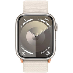 Apple Series 9 45mm Smart Watch Aluminum Case with Sport Loop – Starlight
