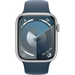 Apple Series 9 (GPS) 45mm Smart Watch Aluminum Case with Sport Band – Storm Blue