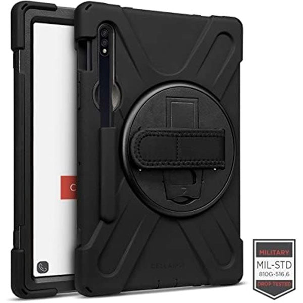 Cellairis Rapture Rugged Case for Samsung Tab A8 with Kickstand & Hand Strap - Black
