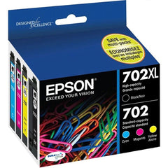 Epson 702XL Black / 702 (Cyan, Magenta, Yellow) DURABrite Ultra Ink Cartridges (4-Pack) Price in Dubai