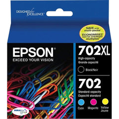 Epson 702XL Black / 702 (Cyan, Magenta, Yellow) DURABrite Ultra Ink Cartridges (4-Pack) Price in Dubai