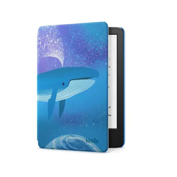 قارئ الكتب الإلكترونية Amazon Kindle Kids (2024) (الجيل الحادي عشر) مع غطاء Space Whale سعة 16 جيجابايت - أسود