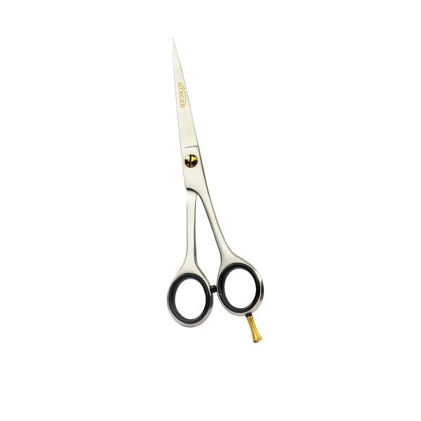 Nixcer Professional Super Cut Flat Shank Hair Cutting Scissors for Saloon & Home- High Carbon Stainless Steel with Pointed Tip for Precision Cutting