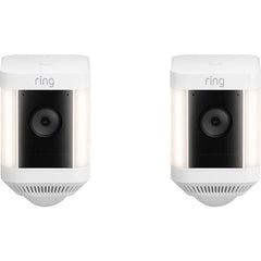 كاميرا مراقبة خارجية Ring Spotlight Cam Plus (2 حزمة) – أبيض