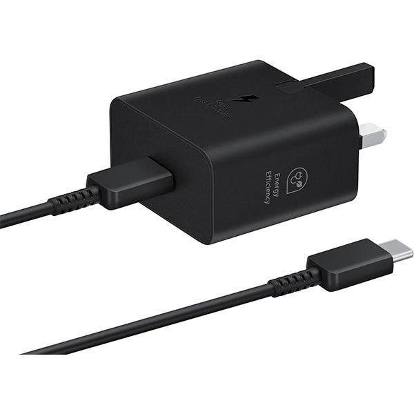 Samsung 25W Power Adapter with USB C Cable – Black