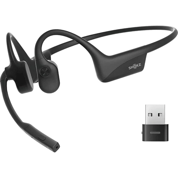 Used Shokz OpenComm 2 UC USB-A Bluetooth Bone Conduction Headset – Black