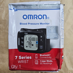 Used Omron 7 Series Wireless Wrist Blood Pressure Monitor Compact Digital BP Cuff
