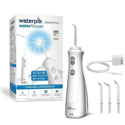 Used WaterPik Portable Cordless Rechargeable Pearl Water Flosser – White