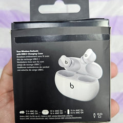 Used Beats Studio Buds True Wireless Noise Cancelling Earphones - White