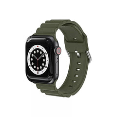 Worryfree Silicone Wavy Bands for Apple Watch 42/44/45mm – Army Green