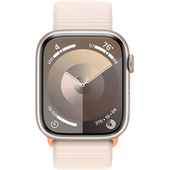 Apple Watch Series 9 GPS, 45mm Starlight Aluminum Case with Starlight Sport Loop