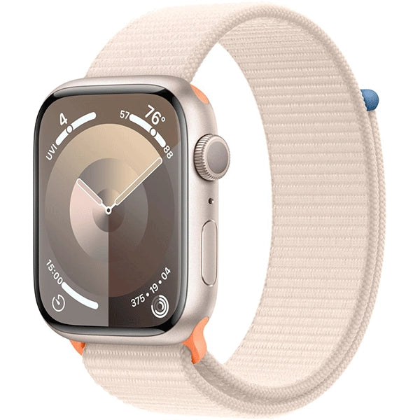 Apple Watch Series 9 GPS, 45mm Starlight Aluminum Case with Starlight Sport Loop