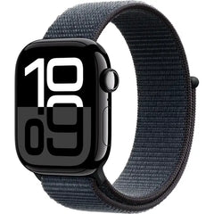 ساعة Apple Series 10 الذكية مقاس 42 مم (GPS) بهيكل من الألومنيوم مع حزام رياضي بلون البرقوق - ذهبي وردي 