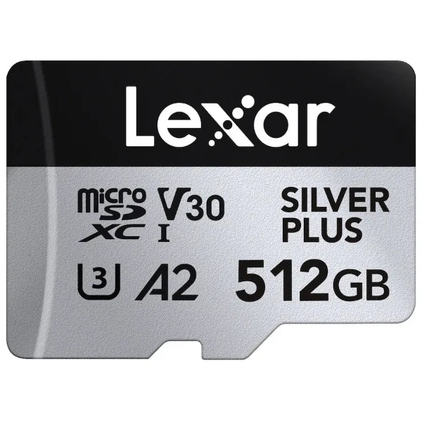 Lexar Professional Silver Plus 512GB microSD Memory Card - 205MB/s with Adapter