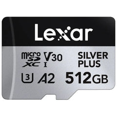 Lexar Professional Silver Plus 512GB microSD Memory Card - 205MB/s with Adapter