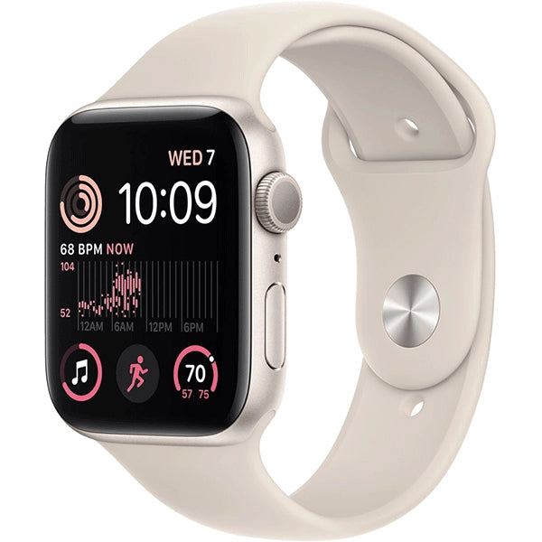 Apple Watch SE 2nd Gen (GPS) 44MM/ML Smart Watch Aluminum Case with Starlight Sport Band – Starlight Price in Dubai