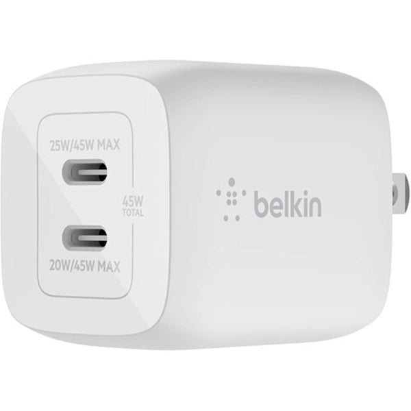 Belkin BoostCharge Pro 45W Dual USB-C GaN Wall Charger - White Price in Dubai