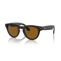 Ray-Ban Meta Headliner Sunglasses Matte Rebel Black – Polar Brown