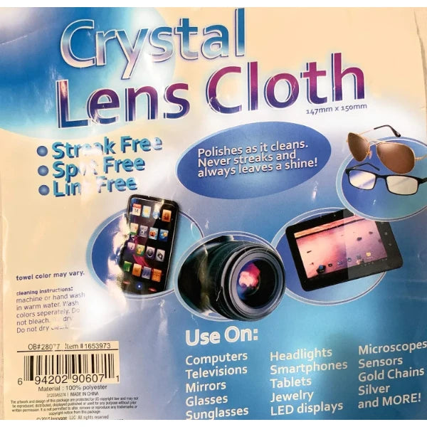 Crystal Lens Cloth – Premium Cleaning Cloth for Glasses, Cameras & Screens