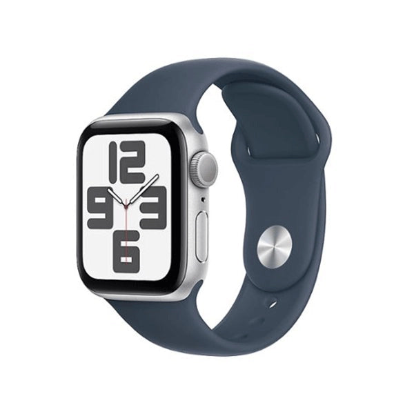 Apple Watch SE 2nd Gen (GPS) 40MM/ML Smart Watch Silver Aluminum Case with Sport Band -Storm Blue