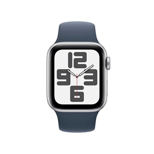 Apple Watch SE 2nd Gen (GPS) 40MM/ML Smart Watch Silver Aluminum Case with Sport Band -Storm Blue