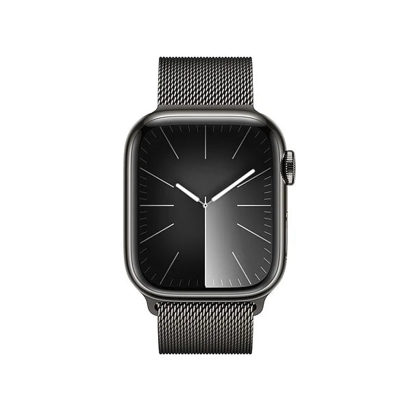 Apple Watch Series 9 (GPS) 41mm Graphite Stainless Steel Case with Graphite Milanese Loop with Blood Oxygen – Graphite