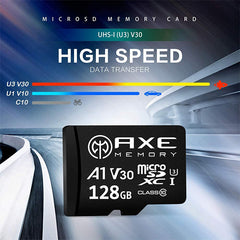 AXE MEMORY 128GB microSDXC Memory Card With Adapter 95MB/S - Black Price in Dubai