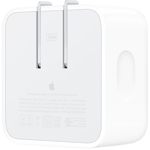Apple 35W Dual USB-C Port Compact Power Adapter - White Price in Dubai