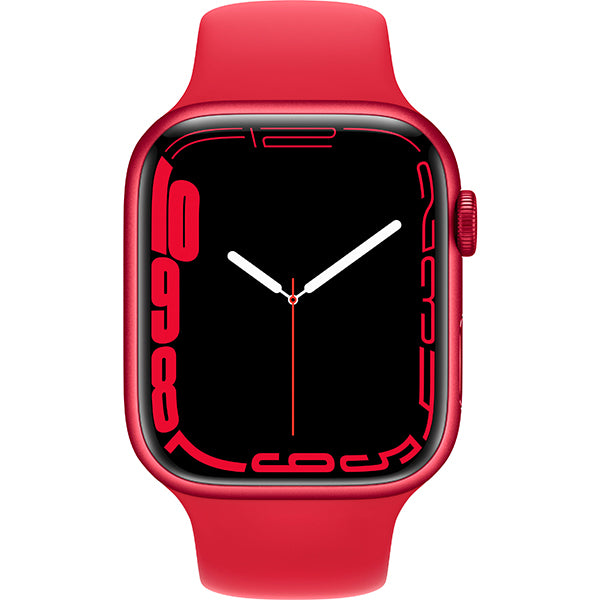 Apple Series 7 (GPS) 45mm Red Aluminum Case with Red Sport Band Smart Watch