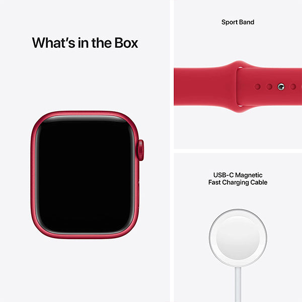 Apple Series 7 (GPS) 45mm Red Aluminum Case with Red Sport Band Smart Watch Price in Dubai