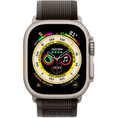 Apple Ultra 49mm/ML (GPS) Smart Watch Titanium Case with Black/Gray Trail Loop – Titanium