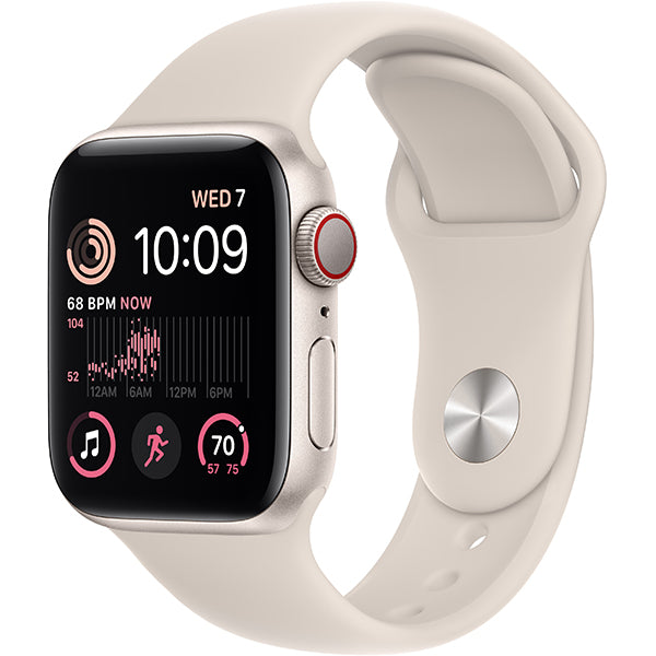Apple Watch SE 40mm (GPS) Aluminum Case with Starlight Sport Band - Starlight Price in Dubai