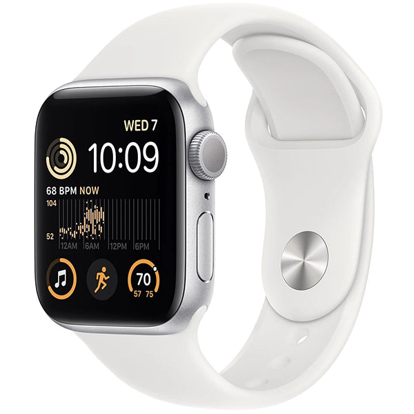 Apple Watch SE (GPS) 44mm S/M Smart Watch Aluminum Case with White Sport Band