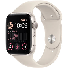 Apple Watch SE (GPS) 40mm SM Smart Watch Aluminum Case with White Sport Band - Starlight