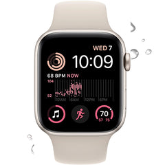 Apple Watch SE (GPS) 40mm S/M Smart Watch Aluminum Case with White Sport Band - Starlight Price in Dubai